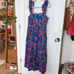 J. Crew Factory Multicolor Tropical Print Dress